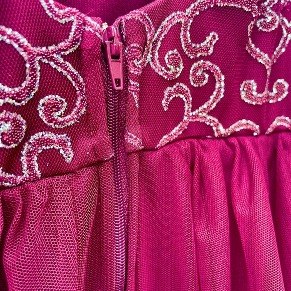 Glamorous layered skirt prom dress, never before worn, sparkly stitched bodice - Picture 5 of 6